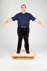 Whole Body Man White Casual Overweight Studio photo references